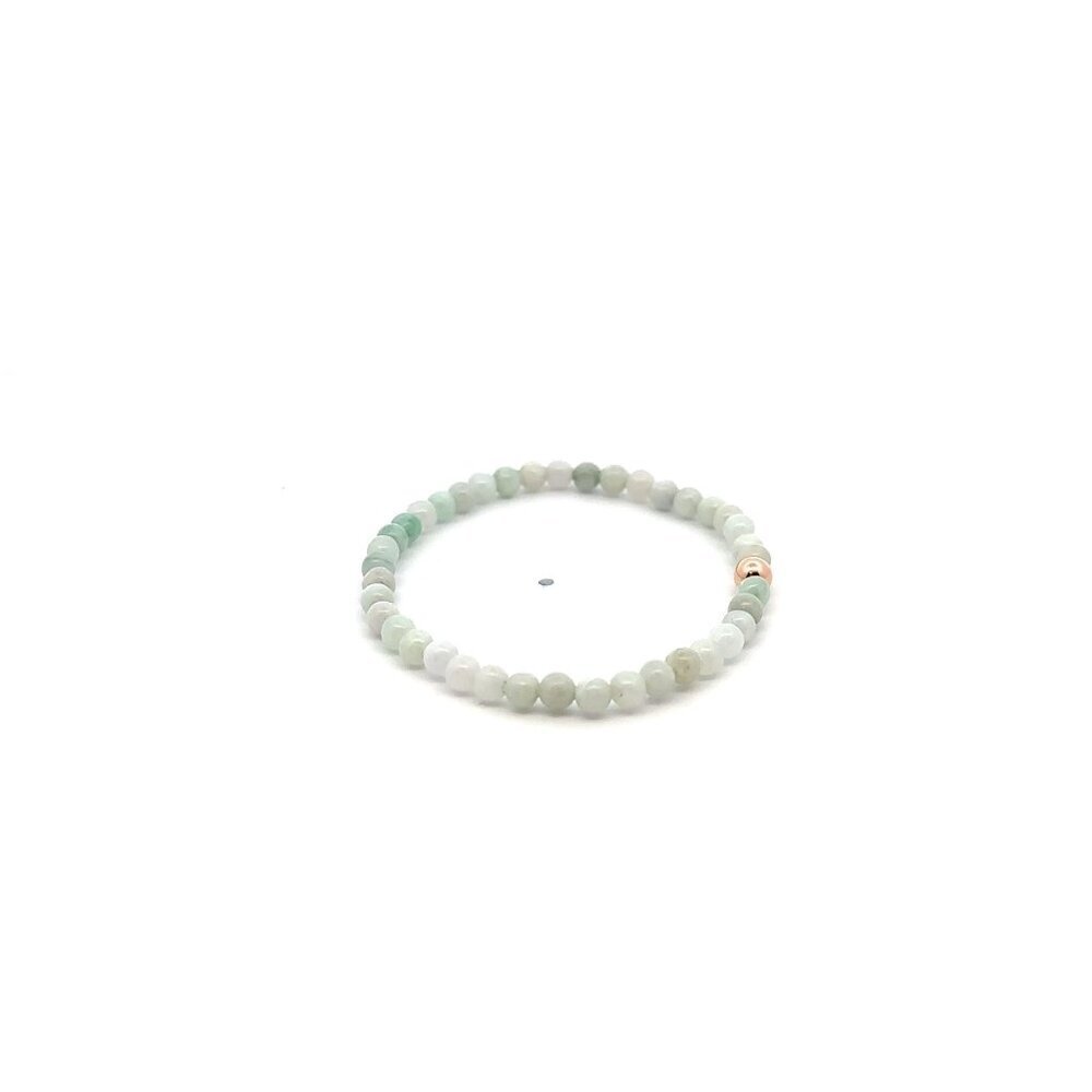 Natural Burmese Jade Gemstones Mini 3.5mm 18K Rose Gold Charm Bead - Picture 5 of 5